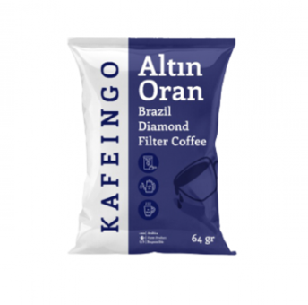 Kafeingo Altın Oran Brazil Diamond Arabica Öğütülmüş Filtre Kahve 64 gr