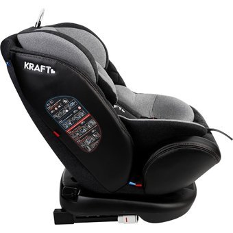 Kraft Safe Turn Isofixli 0-36 kg Yatabilen Yükseklik Ayarlı Çift Yönlü Oto Koltuğu Gri