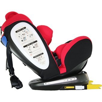 Yoyko Bear Isofixli-Emniyet Kemerli 360 Derece Dönen 0-36 kg Yatabilen Yükseklik Ayarlı Çift Yönlü Oto Koltuğu Kırmızı