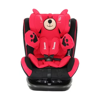 Yoyko Bear Isofixli-Emniyet Kemerli 360 Derece Dönen 0-36 kg Yatabilen Yükseklik Ayarlı Çift Yönlü Oto Koltuğu Kırmızı
