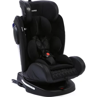 Yoyko Ultimate Isofixli 360 Derece Dönen 0-36 kg Yatabilen Yükseklik Ayarlı Çift Yönlü Oto Koltuğu Siyah