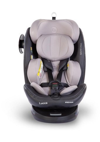 Kraft Lucca Isofixli 360 Derece Dönen 0-36 kg Yatabilen Yükseklik Ayarlı Sürüş Yönü Oto Koltuğu Gri