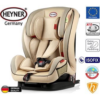 Heyner Multi Fix Aero Plus Isofixli 9-36 kg Yatabilen Yükseklik Ayarlı Sürüş Yönü Oto Koltuğu Bej