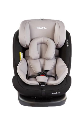 Kraft Spin Eco Fix Isofixli 360 Derece Dönen 0-36 kg Yatabilen Yükseklik Ayarlı Çift Yönlü Oto Koltuğu Gri