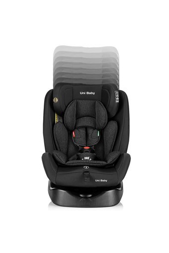 Uni Baby Golden Fix Isofixli 360 Derece Dönen 0-36 kg Yatabilen Yükseklik Ayarlı Çift Yönlü Oto Koltuğu Füme
