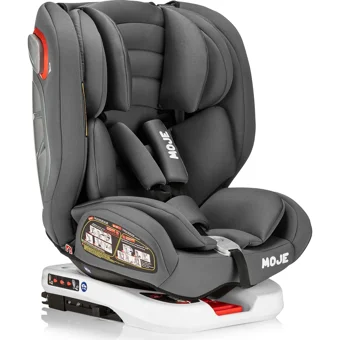 Moje Safe Up Isofixli-Emniyet Kemerli 360 Derece Dönen 0-36 kg Yatabilen Yükseklik Ayarlı Çift Yönlü Oto Koltuğu Gri