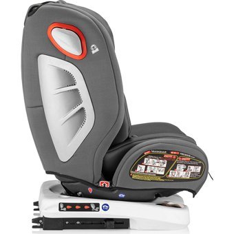 Moje Safe Up Isofixli-Emniyet Kemerli 360 Derece Dönen 0-36 kg Yatabilen Yükseklik Ayarlı Çift Yönlü Oto Koltuğu Gri