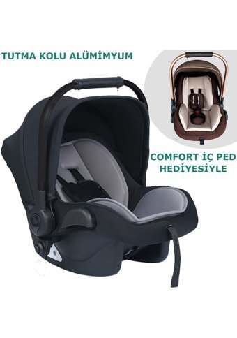 Baby Home Bh 500 Emniyet Kemerli 0-13 kg Yükseklik Ayarlı Sürüş Yönü Tersi Oto Koltuğu Gri