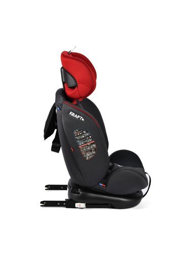 Kraft Safe Spin Isofixli 360 Derece Dönen 0-36 kg Yatabilen Yükseklik Ayarlı Çift Yönlü Oto Koltuğu Kırmızı
