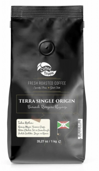 Coffee Tropic Terra Single Origin Frenk Üzümü Aromalı Burundi Rwegura Kayanza French Press Arabica Çekirdek Filtre Kahve 1 kg