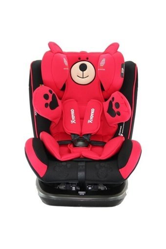 Yoyko Bear Isofixli-Emniyet Kemerli Dönebilen 0-36 kg Yatabilen Yükseklik Ayarlı Çift Yönlü Oto Koltuğu Kırmızı