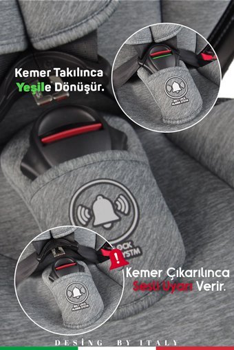 Prego Pro Fix Pro Signal Isofixli-Emniyet Kemerli 360 Derece Dönen 0-36 kg Yatabilen Yükseklik Ayarlı Çift Yönlü Oto Koltuğu Gri