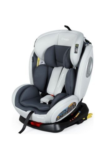 Huggy Armor Rotate Isofixli-Emniyet Kemerli 360 Derece Dönen 0-36 kg Yatabilen Yükseklik Ayarlı Çift Yönlü Oto Koltuğu Gri