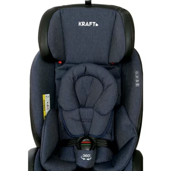 Kraft Spin Canopy Isofixli 360 Derece Dönen 0-36 kg Yatabilen Yükseklik Ayarlı Çift Yönlü Oto Koltuğu Mavi