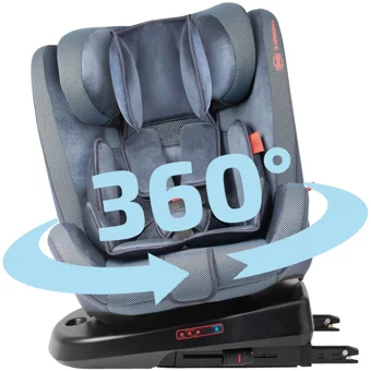 Heyner Infiny Twist Isofixli 360 Derece Dönen 0-36 kg Yatabilen Yükseklik Ayarlı Çift Yönlü Oto Koltuğu Mavi
