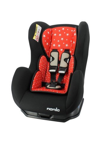 Nania Cosmo Emniyet Kemerli 0-25 kg Yatabilen Yükseklik Ayarlı Çift Yönlü Oto Koltuğu Kırmızı Siyah