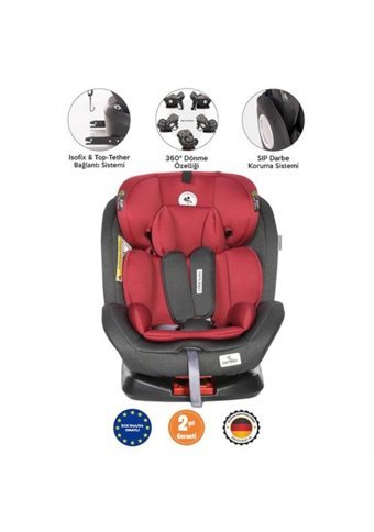 Lorelli Lynx Isofixli 360 Derece Dönen 0-36 kg Yatabilen Yükseklik Ayarlı Çift Yönlü Oto Koltuğu Kırmızı