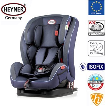 Heyner Aero Plus Isofixli 9-36 kg Yatabilen Yükseklik Ayarlı Sürüş Yönü Oto Koltuğu Mavi