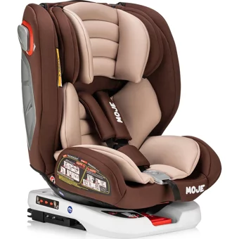 Moje Safe Up Isofixli-Emniyet Kemerli 360 Derece Dönen 0-36 kg Yatabilen Yükseklik Ayarlı Çift Yönlü Oto Koltuğu Kahverengi