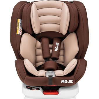 Moje Safe Up Isofixli-Emniyet Kemerli 360 Derece Dönen 0-36 kg Yatabilen Yükseklik Ayarlı Çift Yönlü Oto Koltuğu Kahverengi