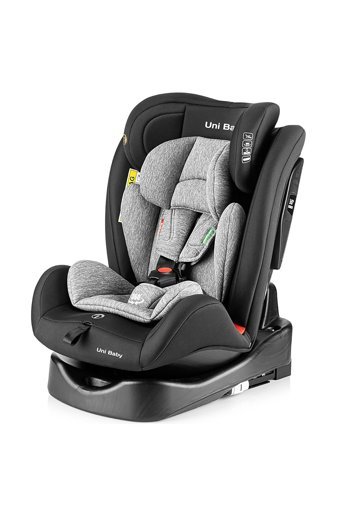 Uni Baby Golden Fix Isofixli-Emniyet Kemerli 360 Derece Dönen 0-36 kg Yatabilen Yükseklik Ayarlı Çift Yönlü Oto Koltuğu Gri