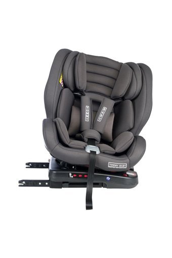Tommy Baby Creative Isofixli-Emniyet Kemerli 360 Derece Dönen 0-36 kg Yatabilen Yükseklik Ayarlı Çift Yönlü Oto Koltuğu Gri