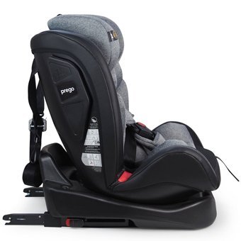 Prego Pro Fix Isofixli-Emniyet Kemerli 360 Derece Dönen 0-36 kg Yatabilen Yükseklik Ayarlı Çift Yönlü Oto Koltuğu Gri