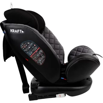 Kraft Safe Turn Isofixli 360 Derece Dönen 0-36 kg Yatabilen Yükseklik Ayarlı Çift Yönlü Oto Koltuğu Gri
