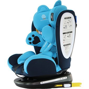 Yoyko Bear Isofixli-Emniyet Kemerli 360 Derece Dönen 0-36 kg Yatabilen Yükseklik Ayarlı Çift Yönlü Oto Koltuğu Mavi