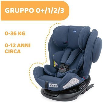 Chicco Unico Plus Isofixli-Emniyet Kemerli 360 Derece Dönen 0-36 kg Yatabilen Sürüş Yönü-Sürüş Yönü Tersi Oto Koltuğu Mavi