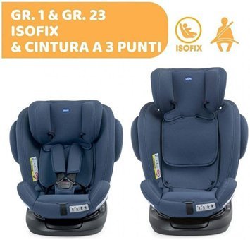 Chicco Unico Plus Isofixli-Emniyet Kemerli 360 Derece Dönen 0-36 kg Yatabilen Sürüş Yönü-Sürüş Yönü Tersi Oto Koltuğu Mavi