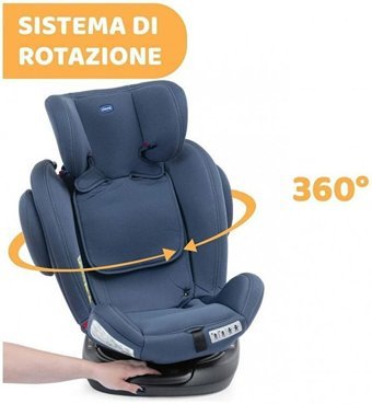 Chicco Unico Plus Isofixli-Emniyet Kemerli 360 Derece Dönen 0-36 kg Yatabilen Sürüş Yönü-Sürüş Yönü Tersi Oto Koltuğu Mavi