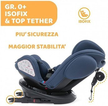 Chicco Unico Plus Isofixli-Emniyet Kemerli 360 Derece Dönen 0-36 kg Yatabilen Sürüş Yönü-Sürüş Yönü Tersi Oto Koltuğu Mavi
