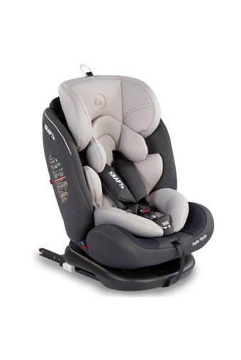 Kraft Safe Spin Isofixli 360 Derece Dönen 0-36 kg Yatabilen Yükseklik Ayarlı Çift Yönlü Oto Koltuğu Gri