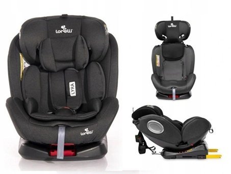Lorelli Lyra Isofixli 360 Derece Dönen 0-36 kg Yatabilen Yükseklik Ayarlı Çift Yönlü Oto Koltuğu Siyah