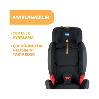 Chicco Youniverse Fix Isofixli-Emniyet Kemerli 9-36 kg Yatabilen Sürüş Yönü Oto Koltuğu Siyah