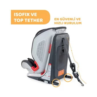 Chicco Youniverse Fix Isofixli-Emniyet Kemerli 9-36 kg Yatabilen Sürüş Yönü Oto Koltuğu Siyah
