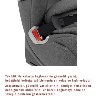 Cybex Anoris T Isofixli-Emniyet Kemerli 360 Derece Dönen 9-21 kg Yatabilen Sürüş Yönü-Sürüş Yönü Tersi Oto Koltuğu Gri