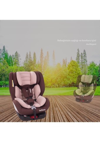 Chubby Baby DasWagen Isofixli 360 Derece Dönen 0-36 kg Yatabilen Sürüş Yönü-Sürüş Yönü Tersi Oto Koltuğu Bordo Pembe