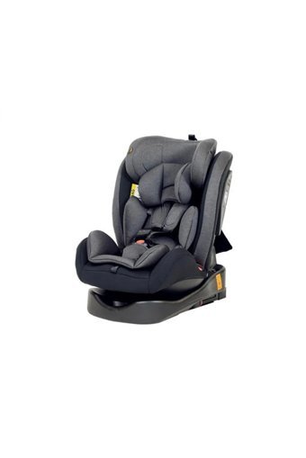 Baby Door Isofixli-Emniyet Kemerli 360 Derece Dönen 0-36 kg Yatabilen Yükseklik Ayarlı Çift Yönlü Oto Koltuğu Gri