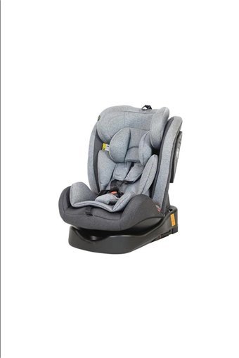 Baby Door Isofixli-Emniyet Kemerli 360 Derece Dönen 0-36 kg Yatabilen Yükseklik Ayarlı Çift Yönlü Oto Koltuğu Gri