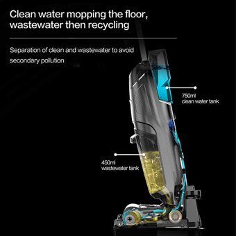 Bobot 830 Deep Cleaner Islak Kuru 800 W Kablosuz Şarjlı Dikey Süpürge Gri