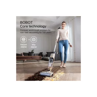 Bobot 830 Deep Cleaner Islak Kuru 800 W Kablosuz Şarjlı Dikey Süpürge Gri