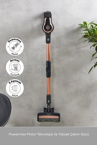 Karaca Vantuz Power Force Pro 2 Kuru Hepa Filtreli 350 W Kablosuz Şarjlı Dikey Süpürge Bronz