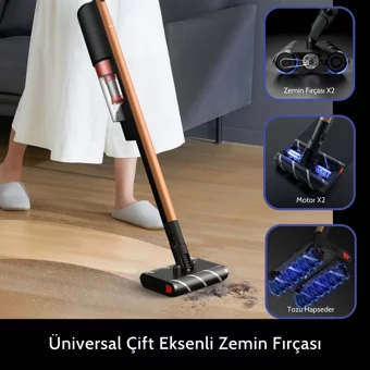 Deerma VC31 Islak Kuru Hepa Filtreli 220 W Kablosuz Şarjlı Dikey Süpürge Mavi