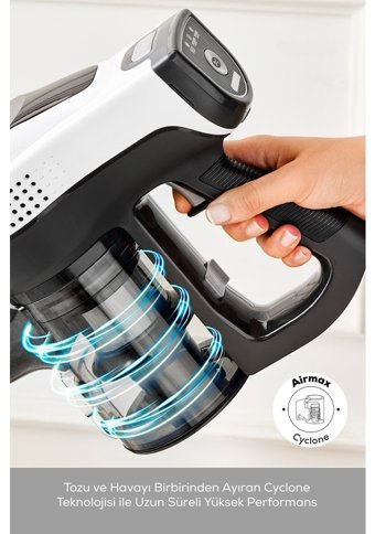 Karaca Vantuz Power Force Kuru Hepa Filtreli 350 W Kablosuz Şarjlı Dikey Süpürge Beyaz