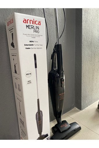 Arnica ET13210 Merlin Pro Kuru Hepa Filtreli 850 W Kablolu Elektrikli Dikey Süpürge Siyah