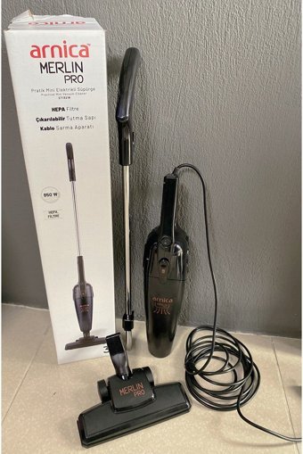 Arnica ET13210 Merlin Pro Kuru Hepa Filtreli 850 W Kablolu Elektrikli Dikey Süpürge Siyah