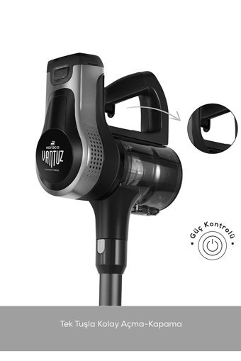 Karaca Vantuz Power Force Pro 2 Kuru Hepa Filtreli 350 W Kablosuz Şarjlı Dikey Süpürge Siyah
