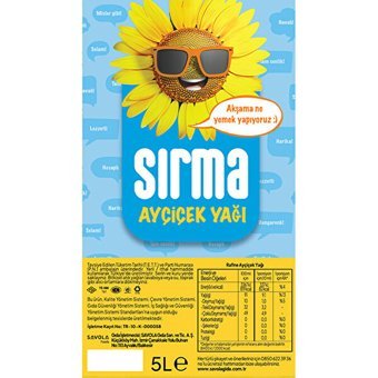 Sırma Pet Ayçiçek Yağı 5 lt